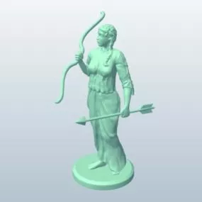 Artemis Green Ancient Statue 3d model