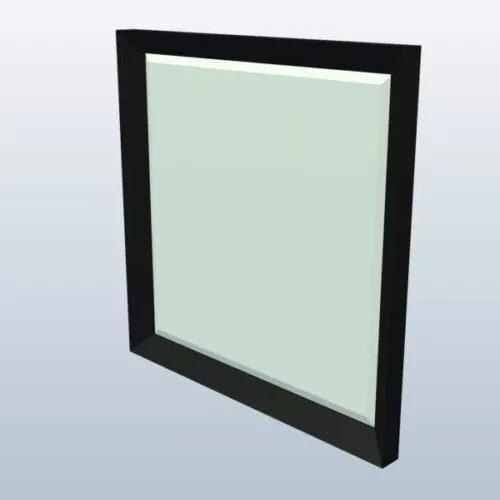 Circle Mirror, Leather Edge 3d model