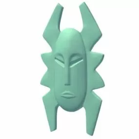 Asian Mask Decoration 3d model