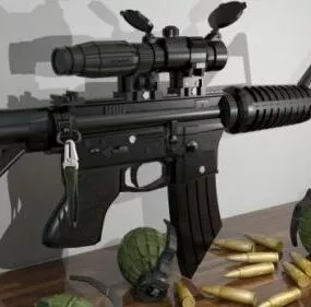 Realistic Assault Riffle Gun 3d model