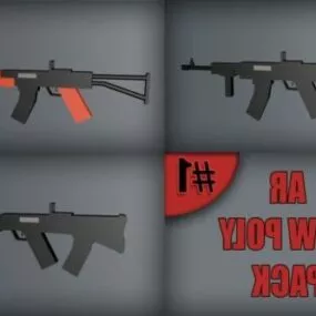 Game Assault Rifle 3d model