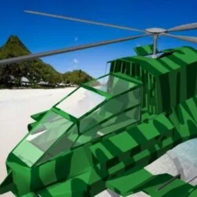 Attack Helicopter Lowpoly 3d model
