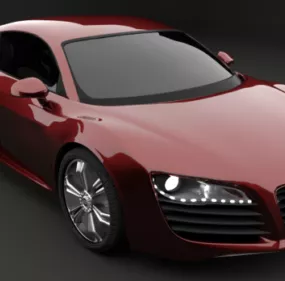 Realistic Red Audi R8 Car 3d model
