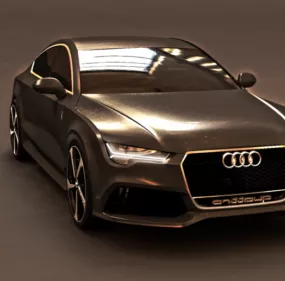 Black Audi Rs7 Car 3d model