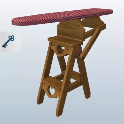 Ironing Board Wood Chair 3d model Ironing Board Wood Chair 3d model