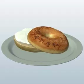 Bagel Cream Cheese Food 3d model