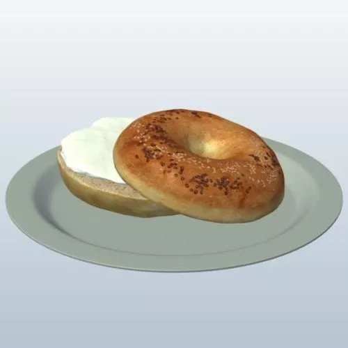Bagel Cream Cheese Food 3d model Bagel Cream Cheese Food 3d model