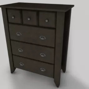 Small Drawer Dark Wood 3d model