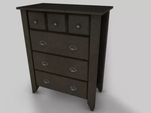 Small Drawer Dark Wood 3d model Small Drawer Dark Wood 3d model