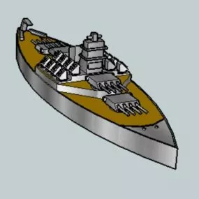 Battleship Lowpoly 3d model