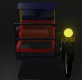Becak Medan Vehicle 3d model