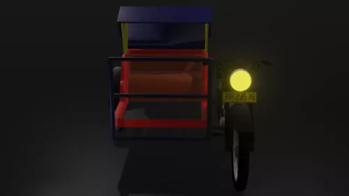Blue Motorcycle Lowpoly 3d model
