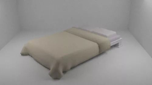 Bed With Lamp 3d model Bed With Lamp 3d model
