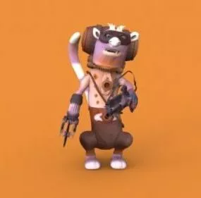 Cartoon Warrior Animal 3d model