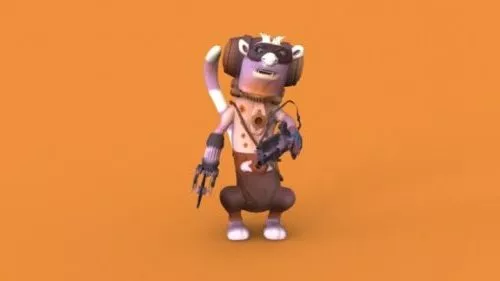 Cartoon Text Crunch 3d model