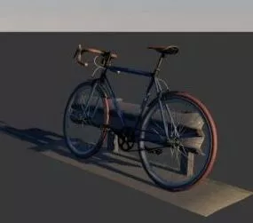 Bicycle On Road 3d model