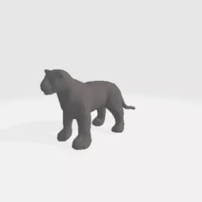Big Cat Lowpoly Animal 3d model