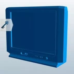 Old Big Screen Tv 3d model