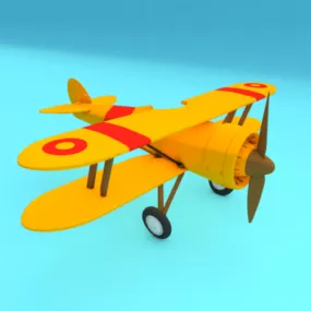 Biplane Plane 3d model