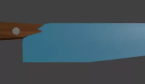 Kitchen Knife Blue Color 3d model
