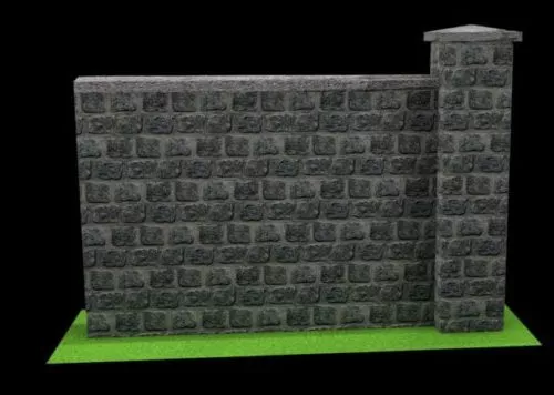 Fence Glass With Handrail 3d model