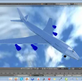 Boeing 747 Plane Lowpoly 3d model