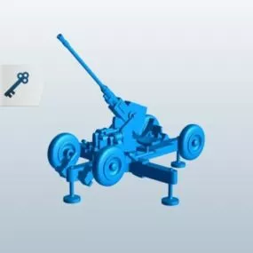 Bofors 40mm Anti Aircraft Gun 3d model