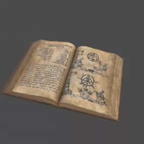 Vintage Open Book V1 3d model