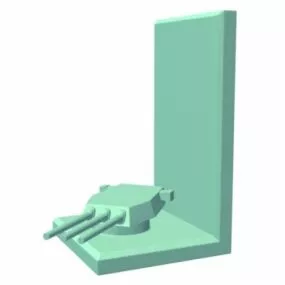 Bookend Battleship Gun Shaped 3d model