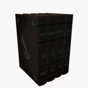 Vintage Books Stack 3d model