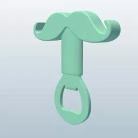 Bottle Opener Mustache Shaped 3d model