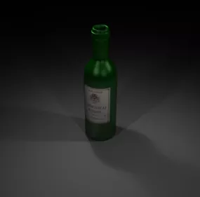 Glass Bottle Of Wine V1 3d model