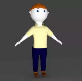Little Boy Cartoon Character V1 3d model