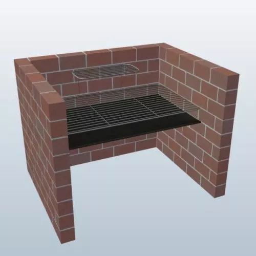 Outdoor Barbecue Stove With Canopy 3d model