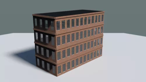 Apartment Brick Building 3d model Apartment Brick Building 3d model