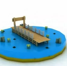Wooden Bridge Scene 3d model