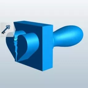 Broken Heart Stamp 3d model