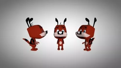 Cute Red Dog Cartoon Character 3d model Cute Red Dog Cartoon Character 3d model
