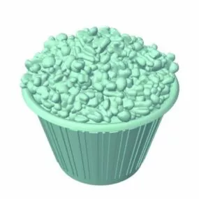 Cinema Bucket Of Popcorn 3d model