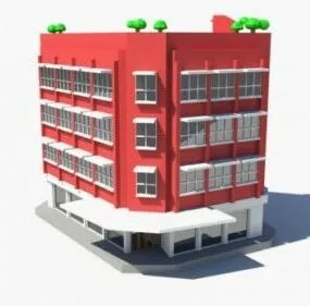 Road Cross Building 3d model
