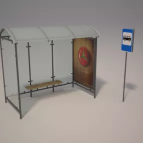 City Bus Stop V1 3d model