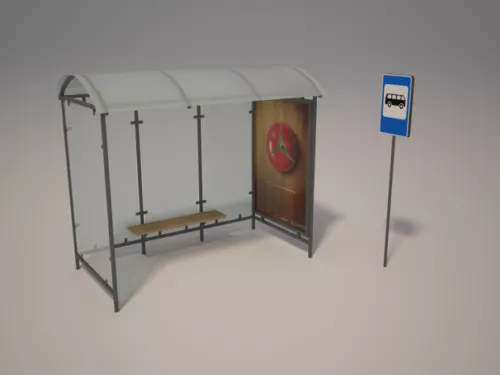 City Bus Stop V1 3d model City Bus Stop V1 3d model