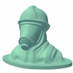 Bust Fireman With Mask 3d model