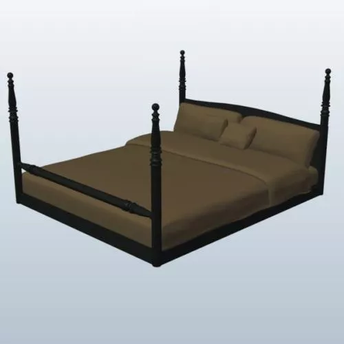 King Size Bed With Sheets 3d model King Size Bed With Sheets 3d model
