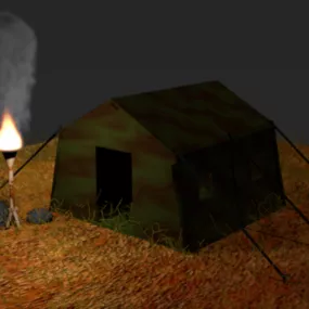 Camping On Mountain Scene 3d model