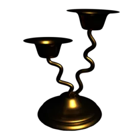 Antique Brass Candlestick V1 3d model