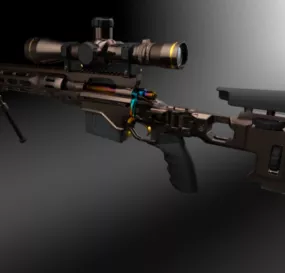 Carbon Fiber Sniper Rifle Gun 3d model