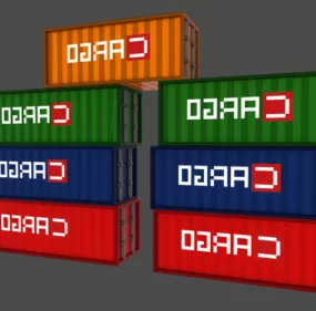 Cargo Container Stack 3d model