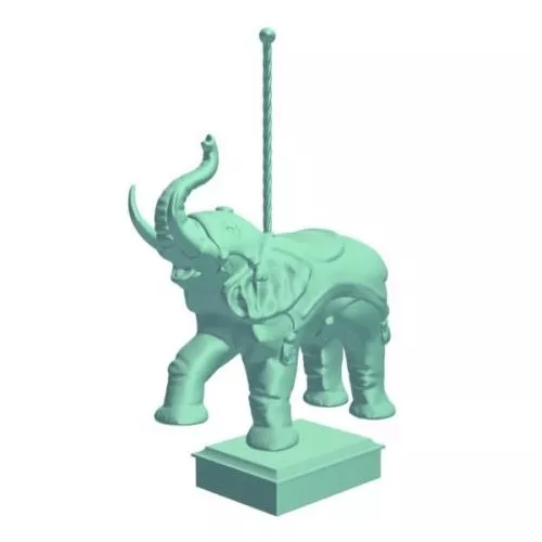 Realistic Elephant With Tusk 3d model