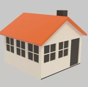 Cartoon House Simple 3d model